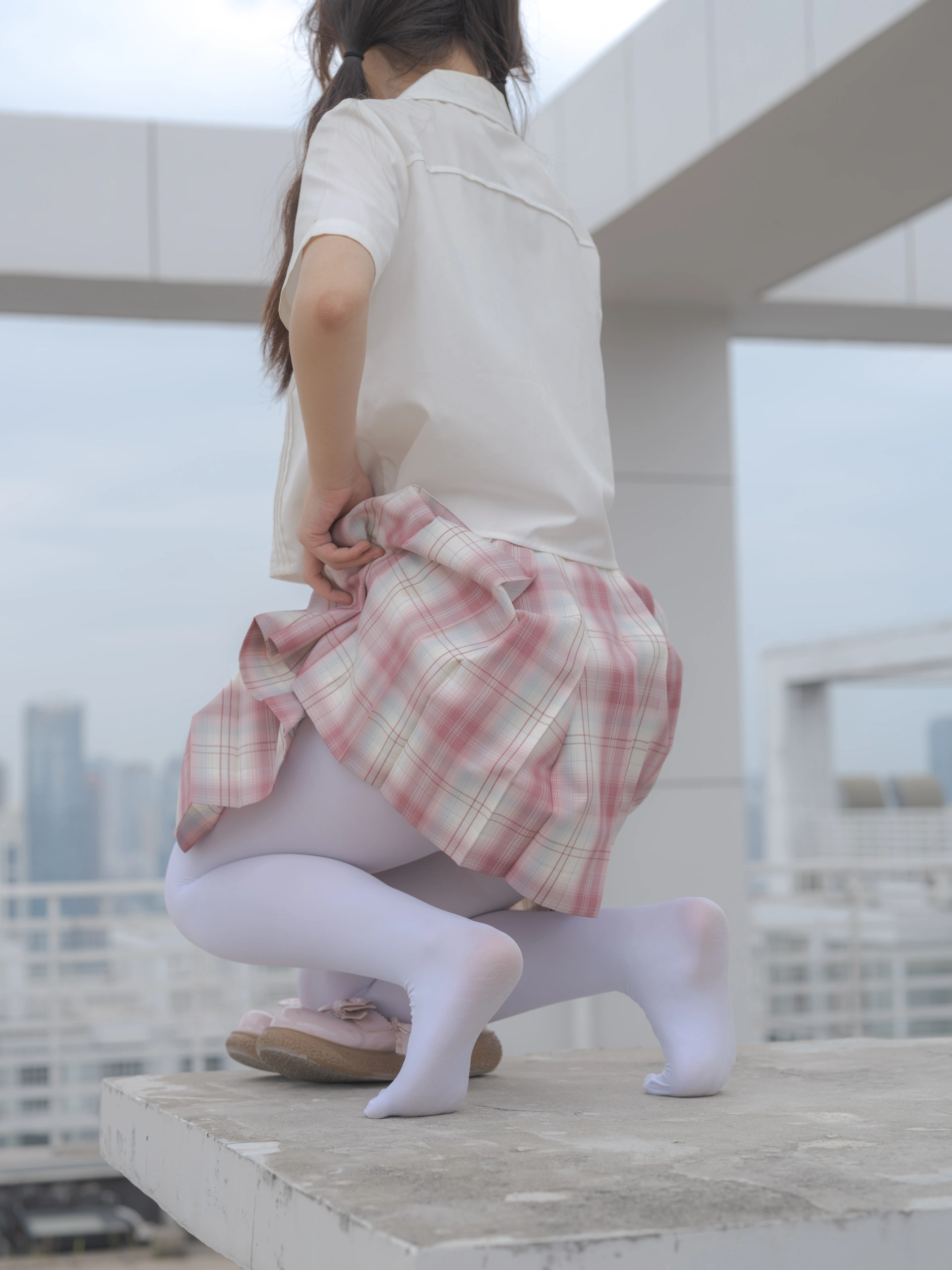 森萝财团写真 – 小圆 试拍 JKJK格子裙插图5